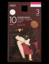 3pk 10 Denier Energising Sheer Tights